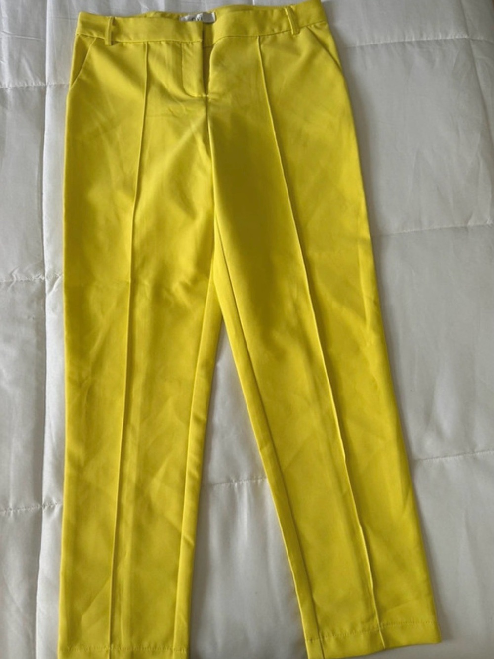 Ovi Bright Yellow Straight-Leg Tailored Pants